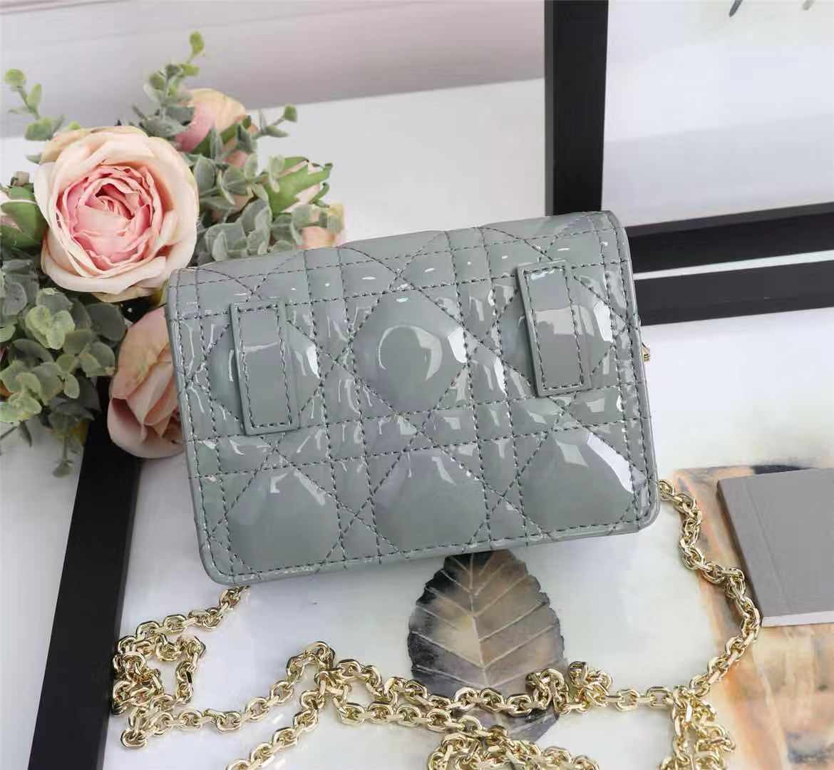 Dior LADY Dior NANO POUCH Patent Cannage Calfskin High