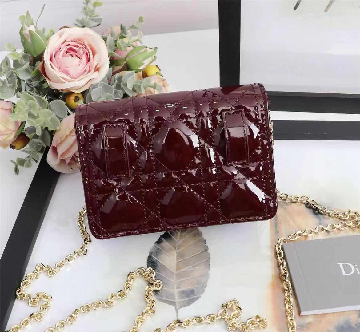 Dior LADY Dior NANO POUCH Patent Cannage Calfskin High