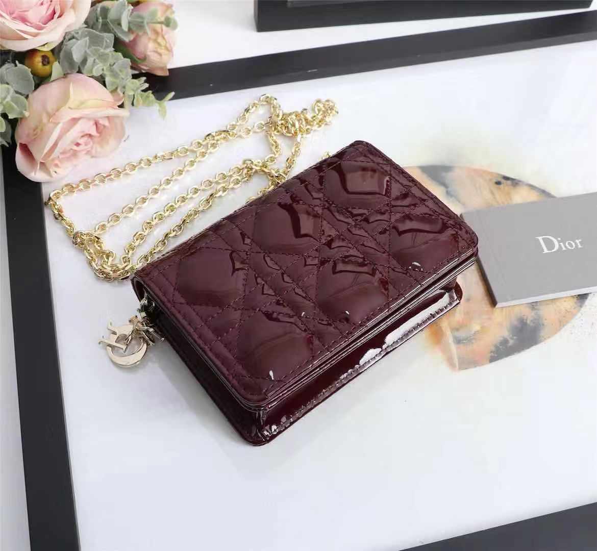 Dior LADY Dior NANO POUCH Patent Cannage Calfskin High