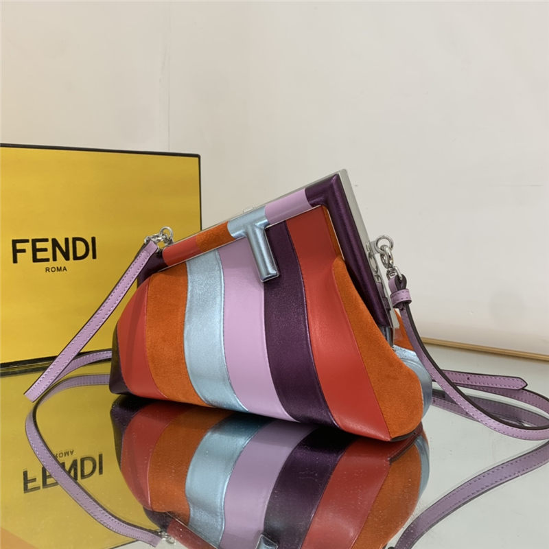 Fendi First Small Leather bag multicolor inlay High