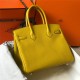 Hermes Birkin 25/30/35cm Bag Calfskin Silver/Gold Metal In Yellow High