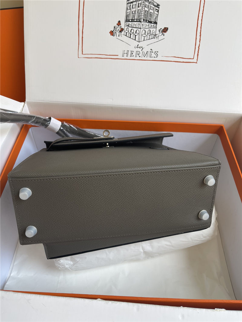 Hermes Kelly Sellier 25 Epsom WAX Grey High