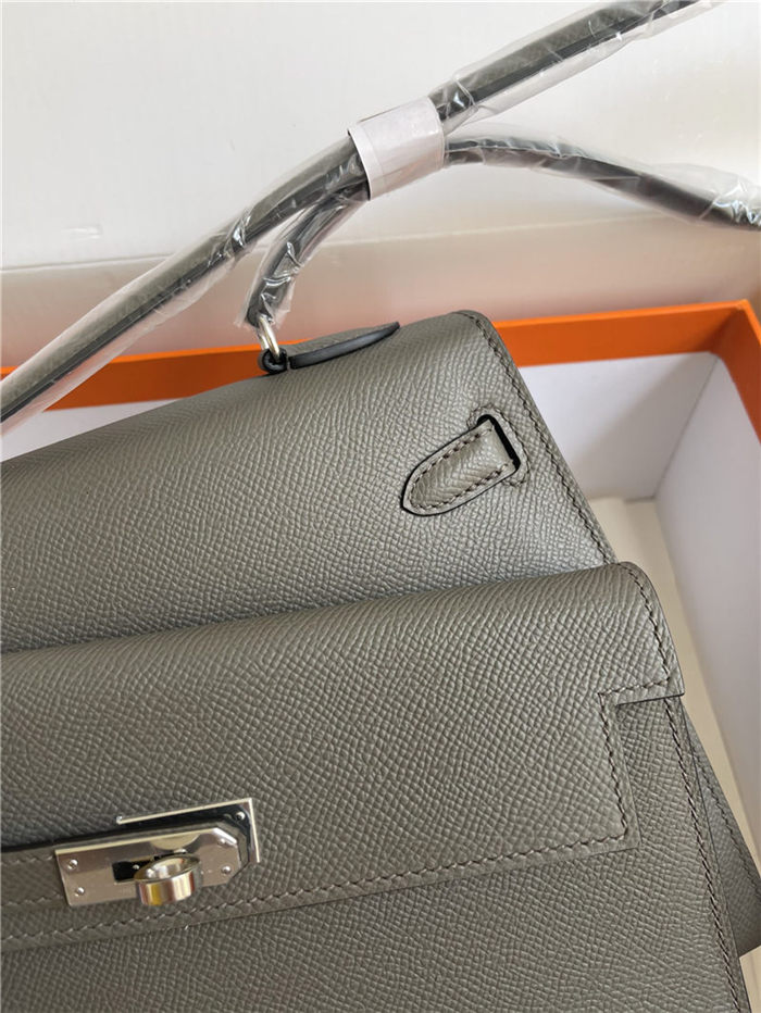 Hermes Kelly Sellier 25 Epsom WAX Grey High