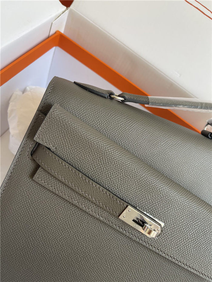 Hermes Kelly Sellier 25 Epsom WAX Grey High