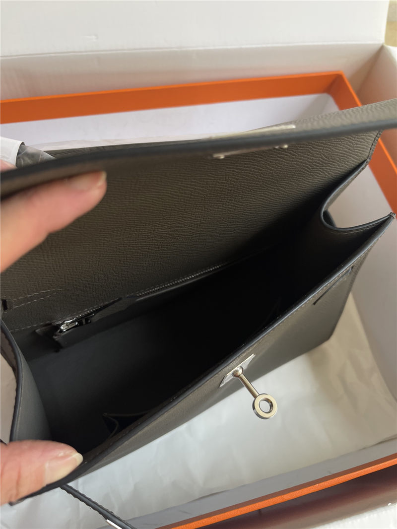 Hermes Kelly Sellier 25 Epsom WAX Grey High