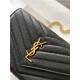 CASSANDRE SAINT LAURENT MATELASSÉ ENVELOPE CHAIN WALLET IN GRAIN DE POUDRE EMBOSSED LEATHER High