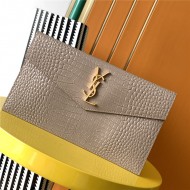 UPTOWN POUCH IN Crocodile Taupe High