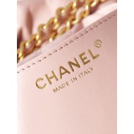 Chanel 22 MINI HANDBAG Shiny Calfskin Pink & Gold-Tone Metal AS3980 High