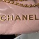 Chanel 22 MINI HANDBAG Shiny Calfskin Pink & Gold-Tone Metal AS3980 High