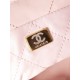 Chanel 22 MINI HANDBAG Shiny Calfskin Pink & Gold-Tone Metal AS3980 High