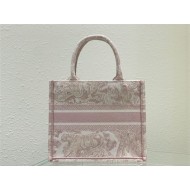 SMALL Dior BOOK TOTE Toile de Jouy Embroidery Pink High