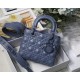 SMALL LADY Dior MY ABCDior BAGCannage Calfskin with Diamond Motif Denim Blue High