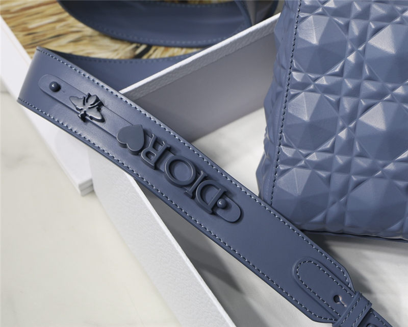 SMALL LADY Dior MY ABCDior BAGCannage Calfskin with Diamond Motif Denim Blue High