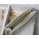 Dior CARO ZIPPED POUCH WITH CHAIN Supple Cannage Calfskin White High