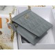 Dior CARO ZIPPED POUCH WITH CHAIN Supple Cannage Calfskin Grey High