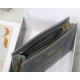 Dior CARO ZIPPED POUCH WITH CHAIN Supple Cannage Calfskin Grey High