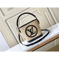 Louis Vuitton PETIT BUCKET Synthetic knitted raffia M59961 High