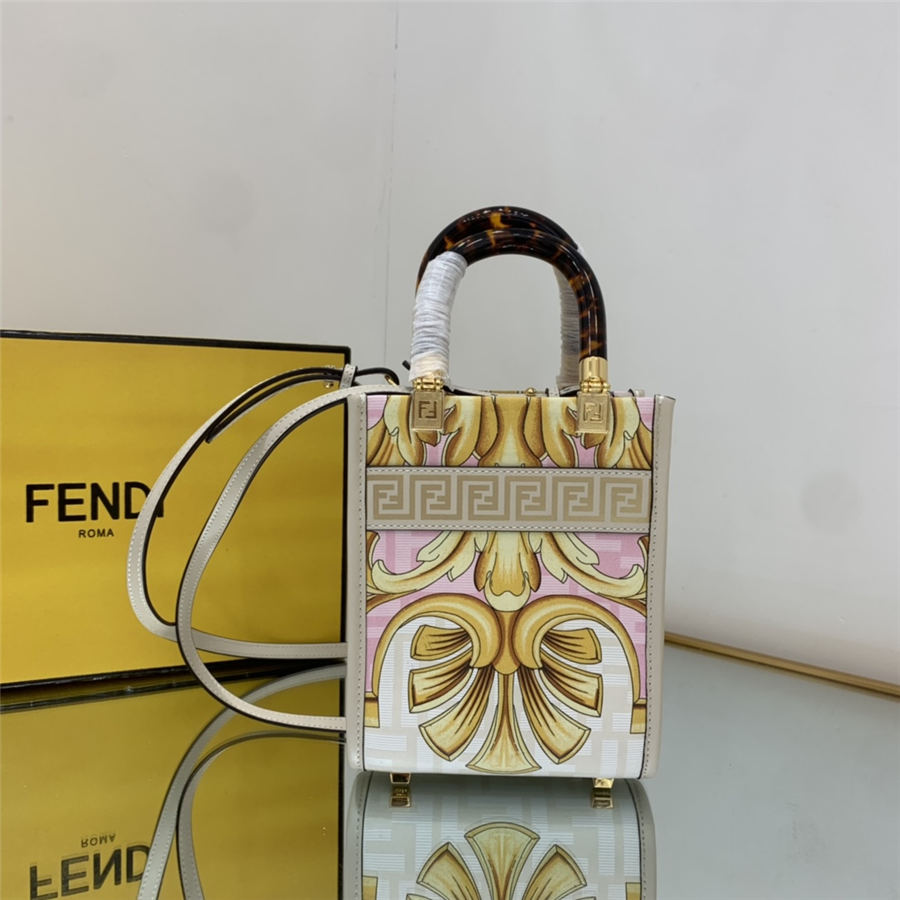 MINI SUNSHINE SHOPPER Fendace Printed leather Mini-bag High