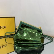 Fendi First Small Leather and sequinned bag High