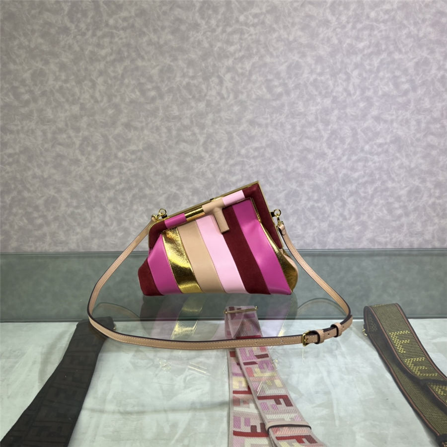 Fendi First Small Leather bag multicolor inlay High