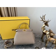 PEEKABOO ICONIC MINI leather bag Lambskin Beige Gold Metal High