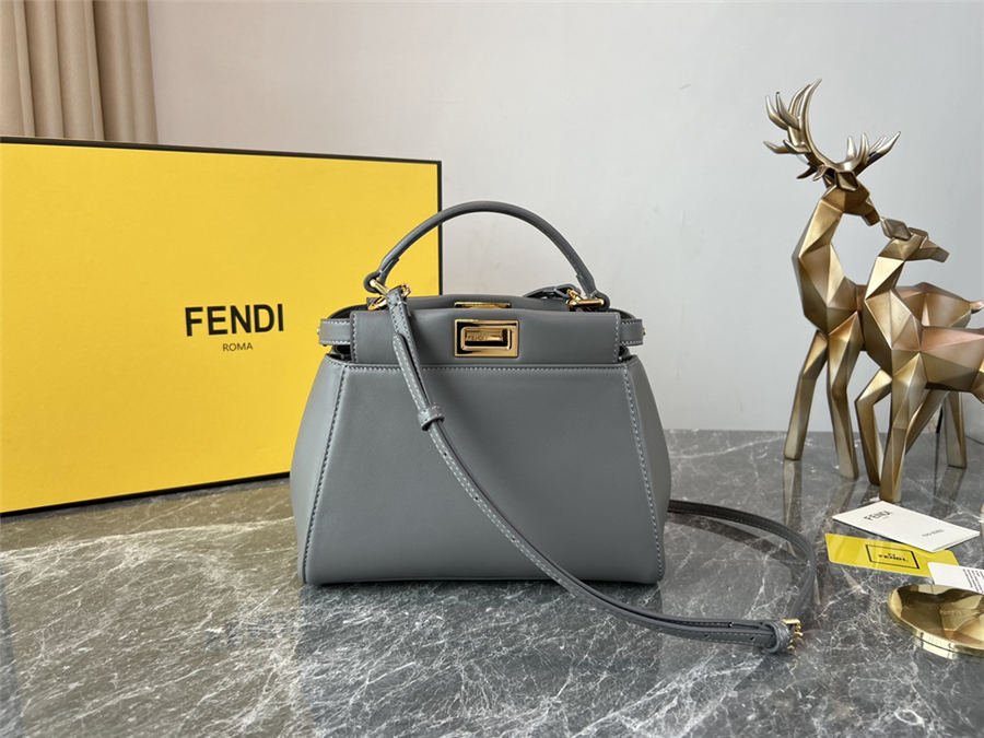 PEEKABOO ICONIC MINI leather bag Lambskin Grey High