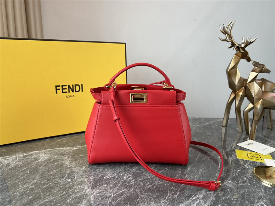 PEEKABOO ICONIC MINI leather bag Lambskin Red High