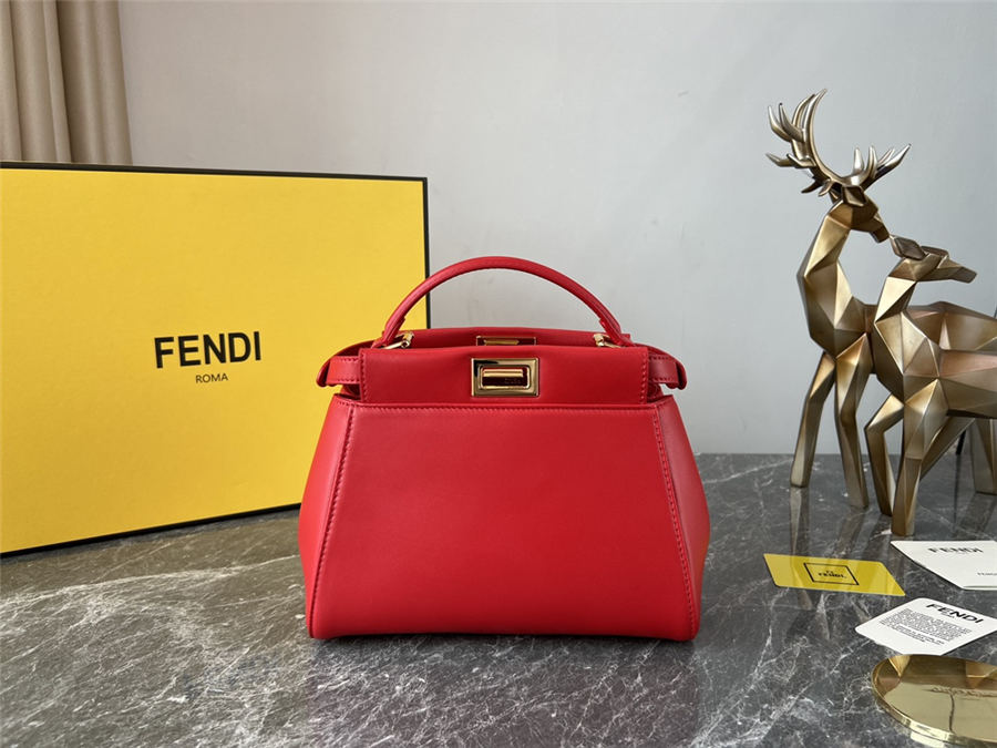 PEEKABOO ICONIC MINI leather bag Lambskin Red High