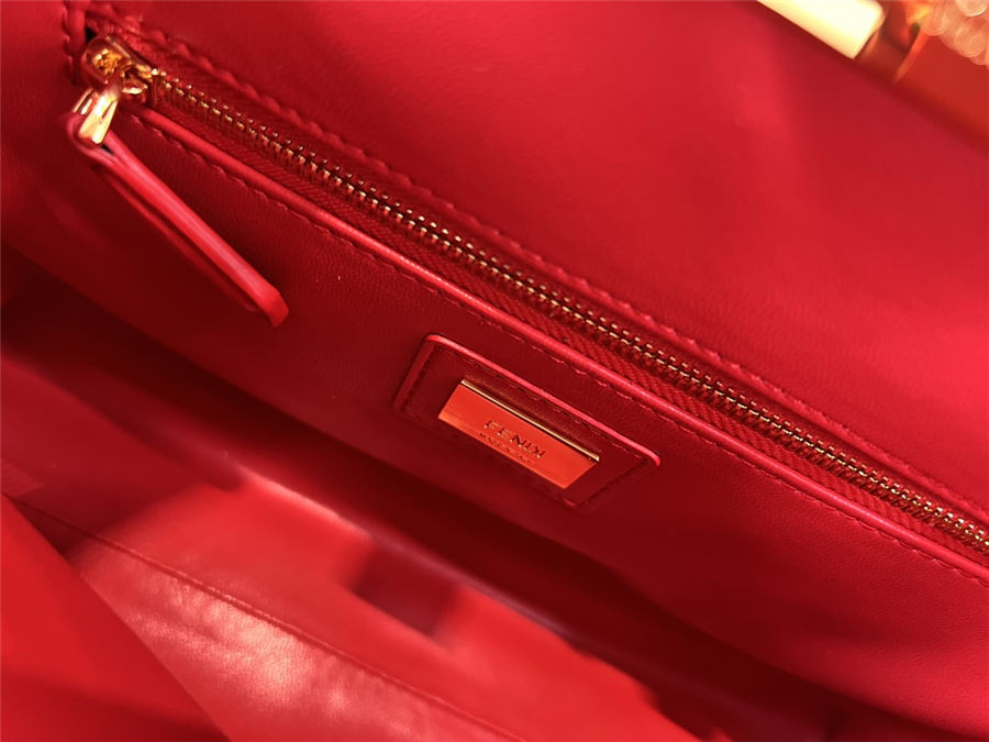 PEEKABOO ICONIC MINI leather bag Lambskin Red High