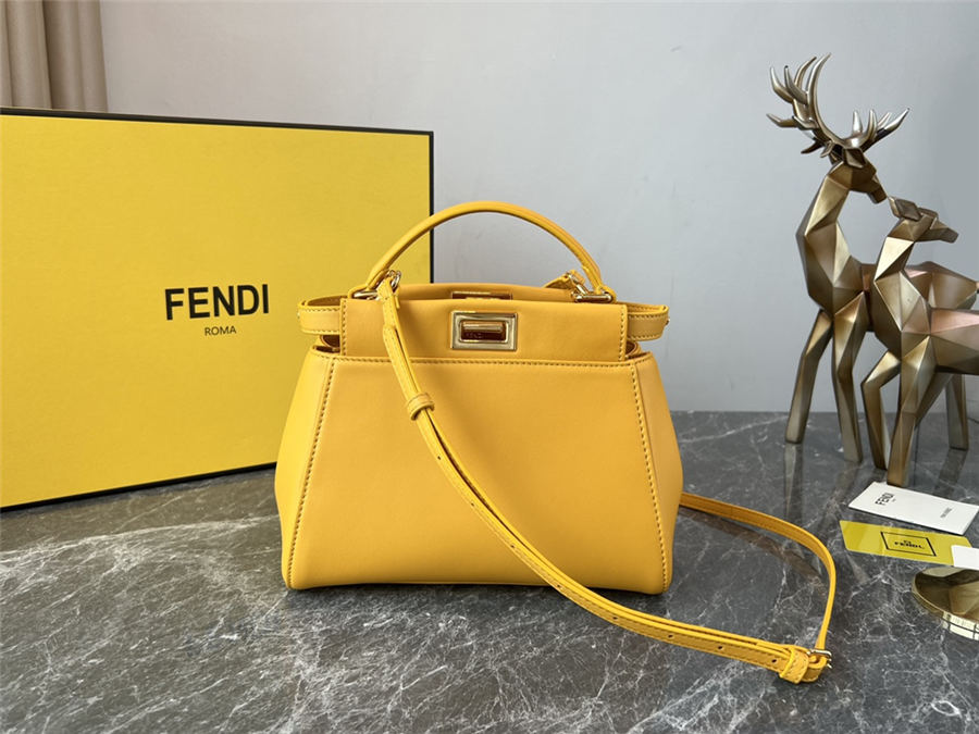 PEEKABOO ICONIC MINI leather bag Lambskin Yellow High