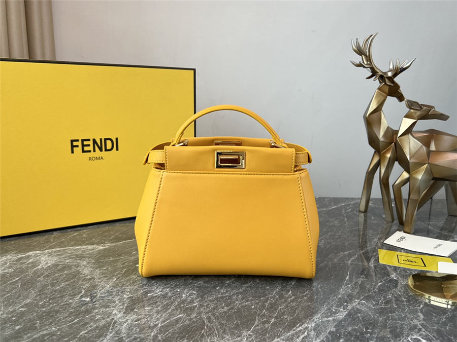 PEEKABOO ICONIC MINI leather bag Lambskin Yellow High