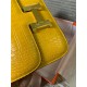 Hermes Constance 24cm Crocodile Leather Bag Silver/Gold Metal High