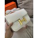 Hermes Constance 24cm Crocodile Leather Bag Silver/Gold Metal High