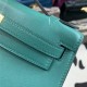 Hermes Kelly Pochette Bag Swift Leather Silver/Gold Metal WAX High