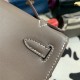 Hermes Kelly Pochette Bag Swift Leather Silver/Gold Metal WAX High