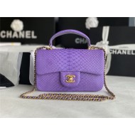 MINI FLAP BAG WITH TOP HANDLE AS2431 Snake Purpel High