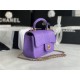 MINI FLAP BAG WITH TOP HANDLE AS2431 Snake Purpel High