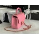 MINI FLAP BAG WITH TOP HANDLE AS2431 Snake Pink High