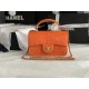 MINI FLAP BAG WITH TOP HANDLE AS2431 Snake Orange High