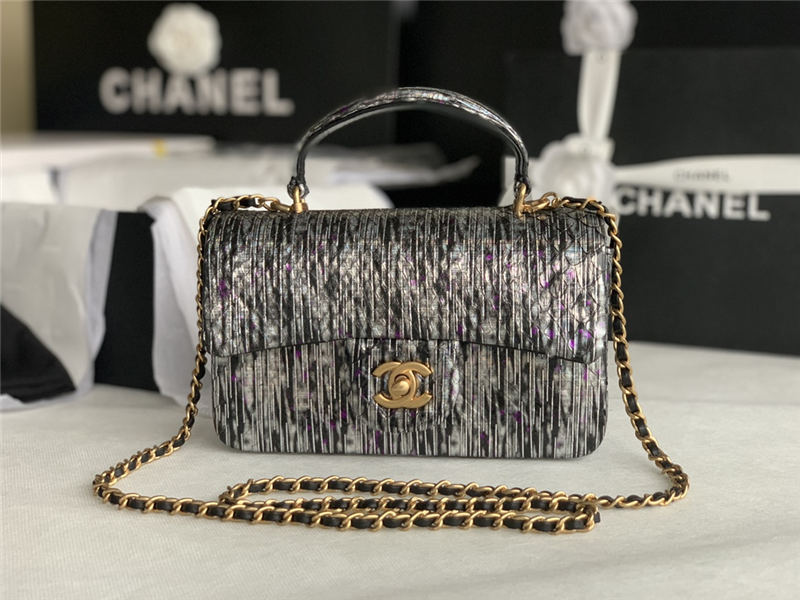 MINI FLAP BAG WITH TOP HANDLE AS2431 Snake High