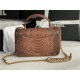 MINI FLAP BAG WITH TOP HANDLE AS2431 Snake Brown High