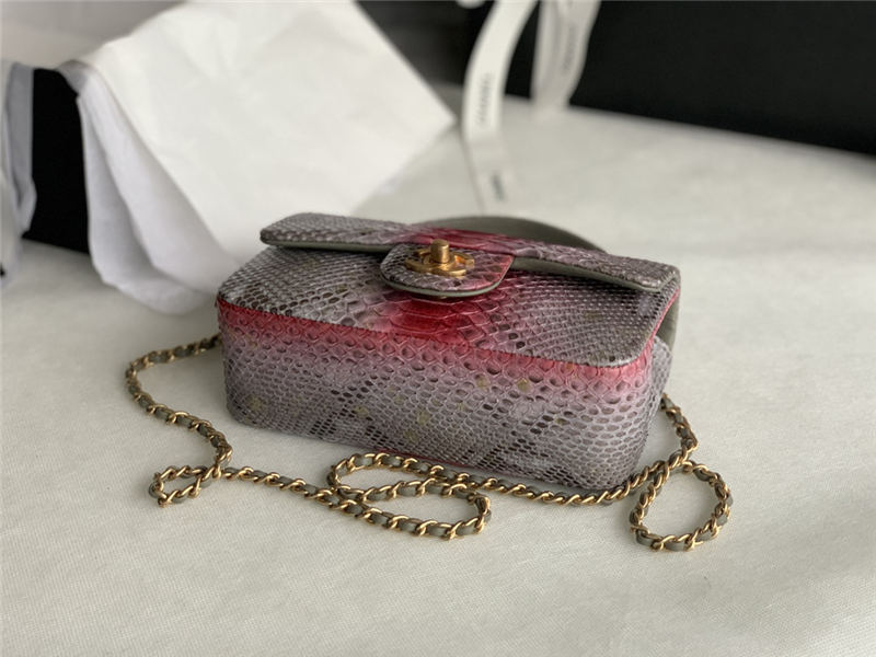 MINI FLAP BAG WITH TOP HANDLE AS2431 Snake High