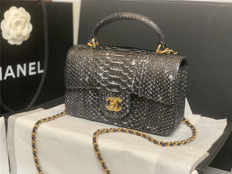 MINI FLAP BAG WITH TOP HANDLE AS2431 Snake High