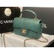 MINI FLAP BAG WITH TOP HANDLE AS2431 Snake Green High