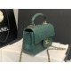 MINI FLAP BAG WITH TOP HANDLE AS2431 Snake Green High