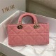 LADY D-JOY BAG MEDIUM Cannage Cannage Denim Pink High