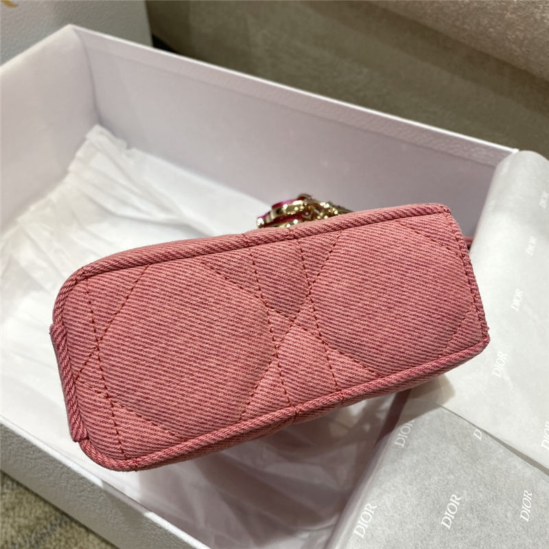 LADY D-JOY BAG MEDIUM Cannage Cannage Denim Pink High