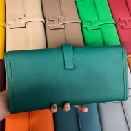 Hermes Jige Elan 29 Clutch Bag Epsom Leather WAX Dark Green High