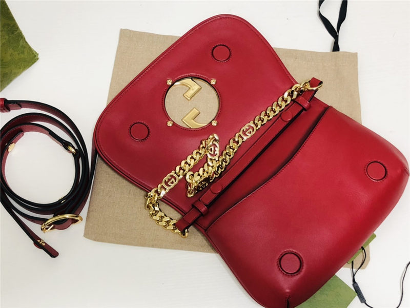 Gucci Blondie shoulder bag Leather 699268 Red High