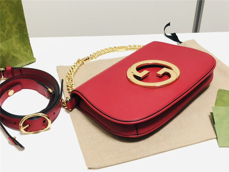 Gucci Blondie shoulder bag Leather 699268 Red High